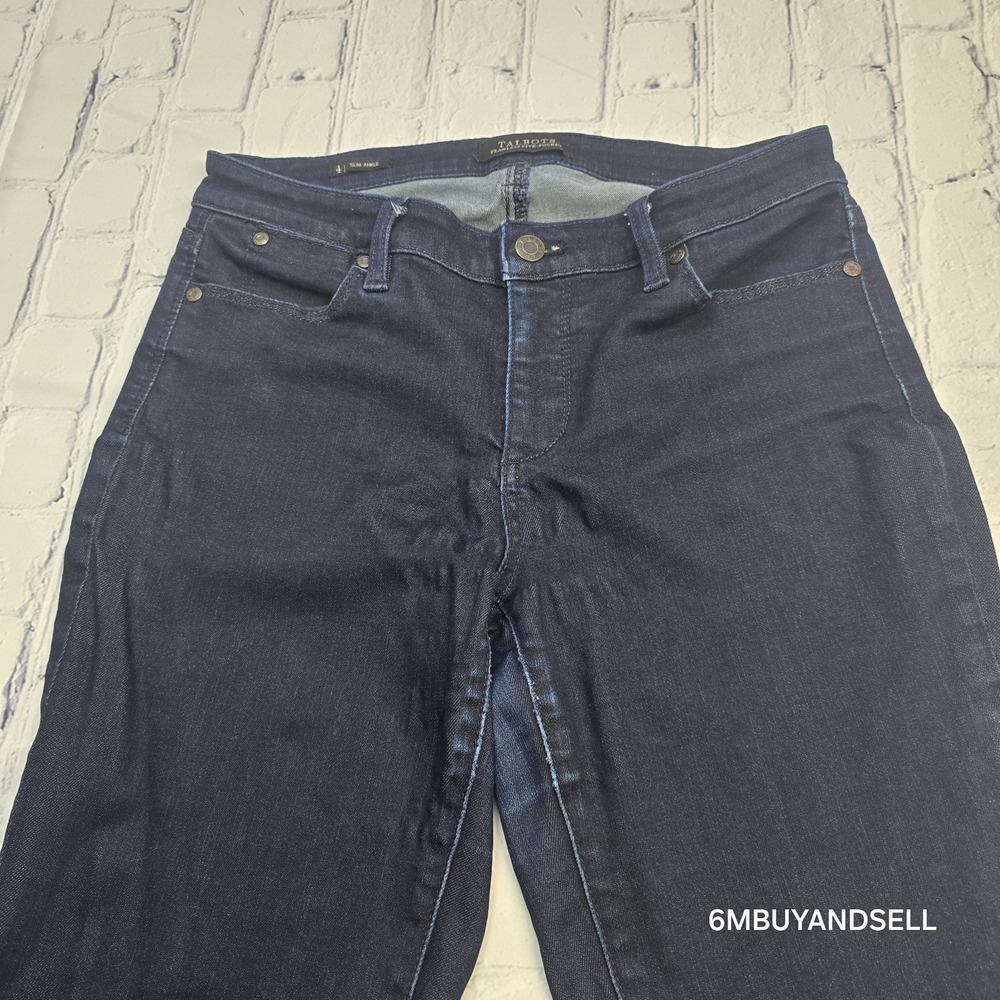 Talbots Flawless Five-Pocket Slim Ankle Jeans Indigo Blue Size‎ 4 Fits 29x27 - Picture 10 of 15